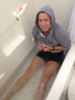 A common training camp ritual: the ice bath.