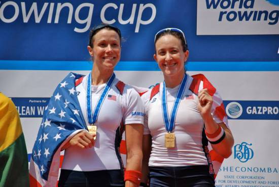 (L-R) Meghan O'Leary, Ellen Tomek; 2013 Samsung World Rowing Cup III Women's Double Bronze Medalists