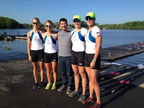 USRowing Training Center-OKC W2x and LW2x NSR II winners. (L-R Devery Karz, Michele Sechser, Jeremy Ivey, Ellen Tomek, Meghan O'Leary) Photo Credit: USRowing