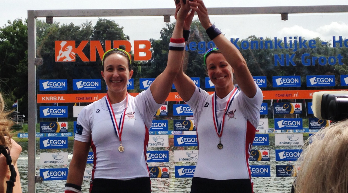 Winners of the Women's Double Sculls at the 2014 Holland Beker Regatta. (Photo credit: Jeremy Ivey)