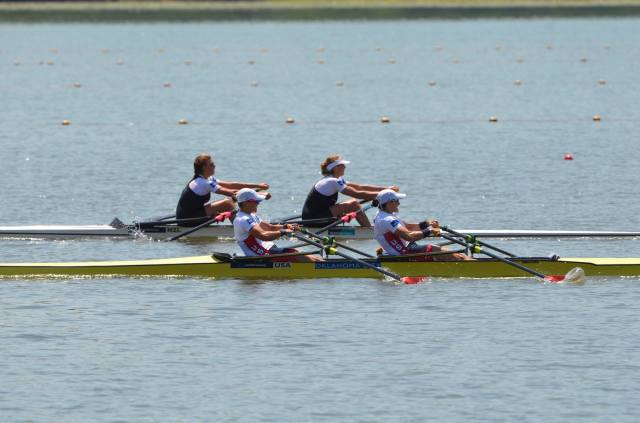 2015 WC2 A Final; last 250 meters sprinting it out with New Zealand. Photo courtesy of USRowing. 